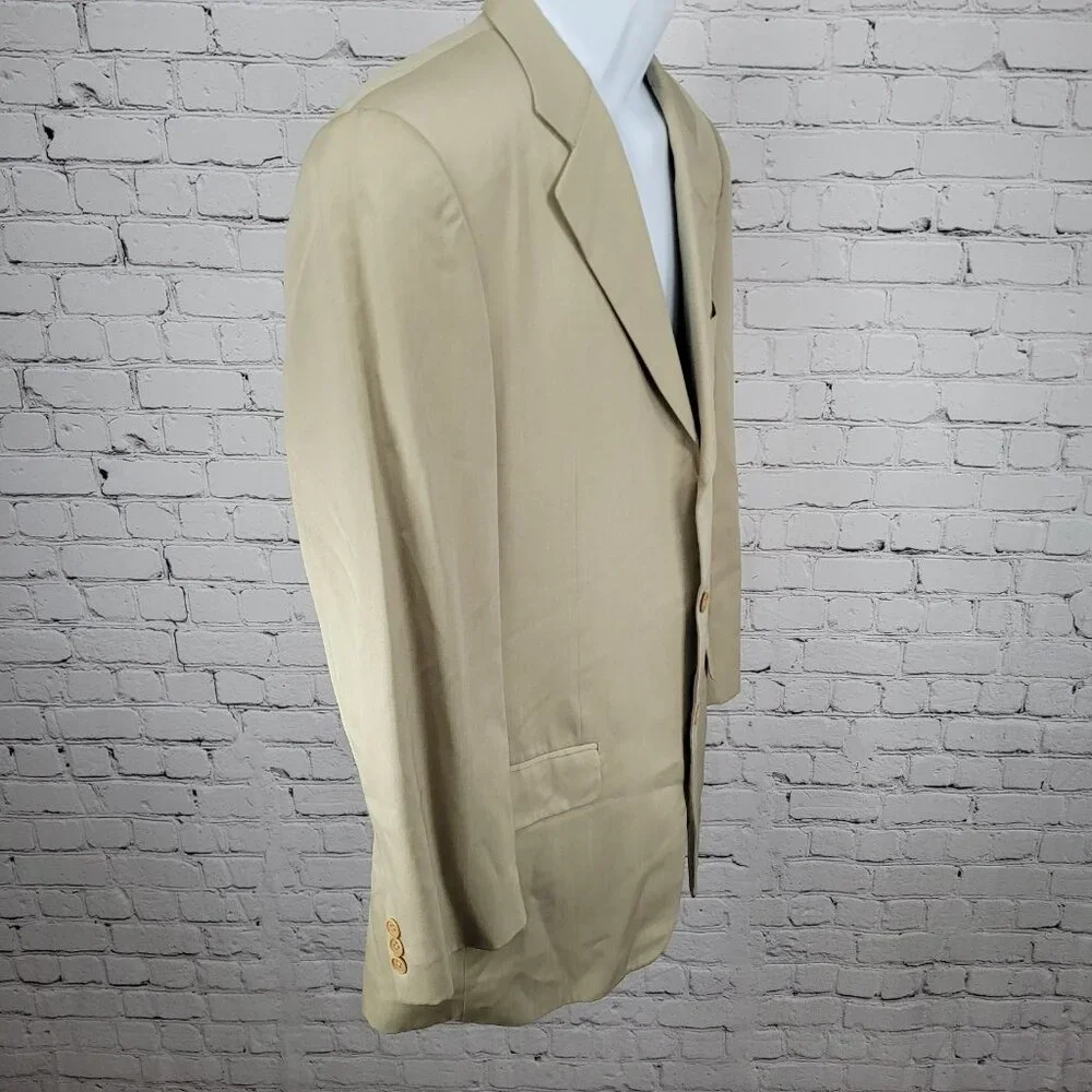 Ermenegildo Zegna Beige Silk Wool 3 Button Blazer Sport Coat Size 50 US 40